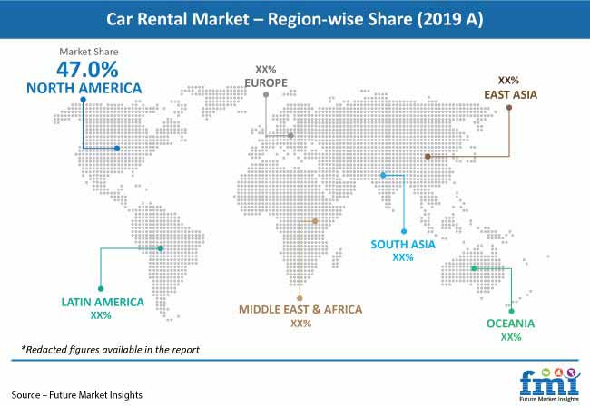 car rental market region wise share